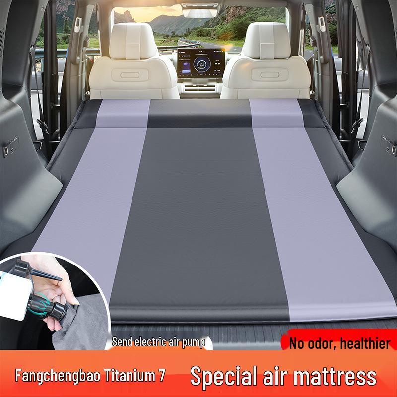 Leopard Titanium 7 Inflatable Car Camping Mattress - Travel Air Cushion for Vehicle Trunk