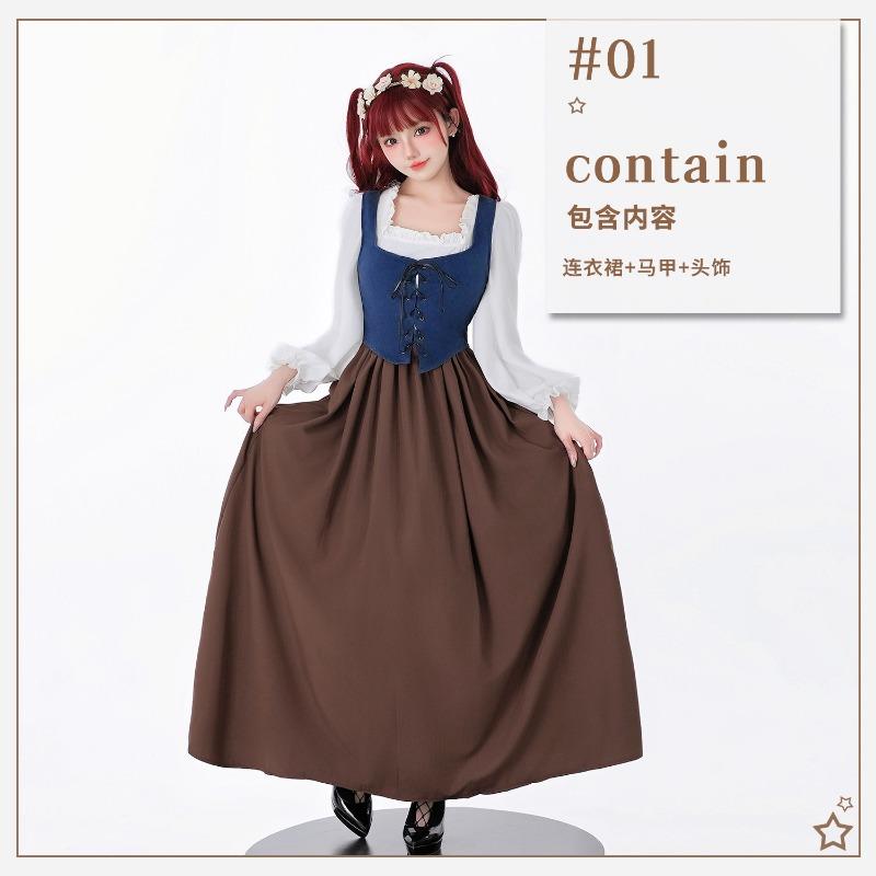 

Придворное Платье Средневековье Ренессанс Сценическое Платье Платье для Октоберфеста XL