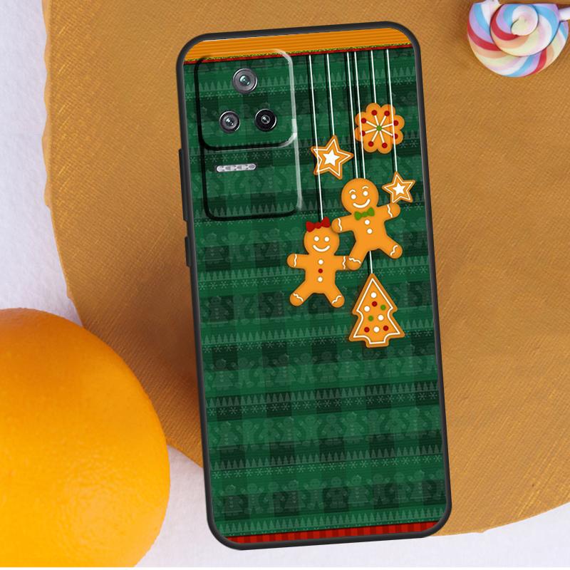 Cute Gingerbread Man Christmas Case For POCO F5 X3 X5 Pro M4 F3 F4 X4 GT M5s Cover For Xiaomi 12T 11T Pro 12X 12 13 Lite