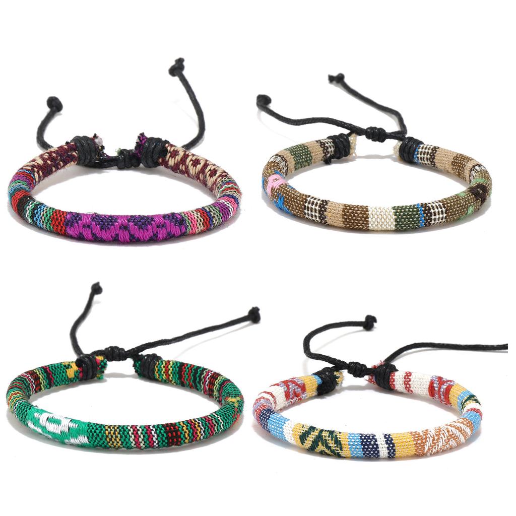 12Pcs Handmade Woven Bracelets Accessory Colorful Braided Bracelet Unique Wrist Chain for Layering or Solo Wear
