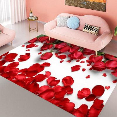 Rutschfester, dekorativer Teppich für das Wohnzimmer, Rosenblume, waschbarer Flur-Eingangsbereich-Teppich für Schlafzimmer, flauschiger Teppich