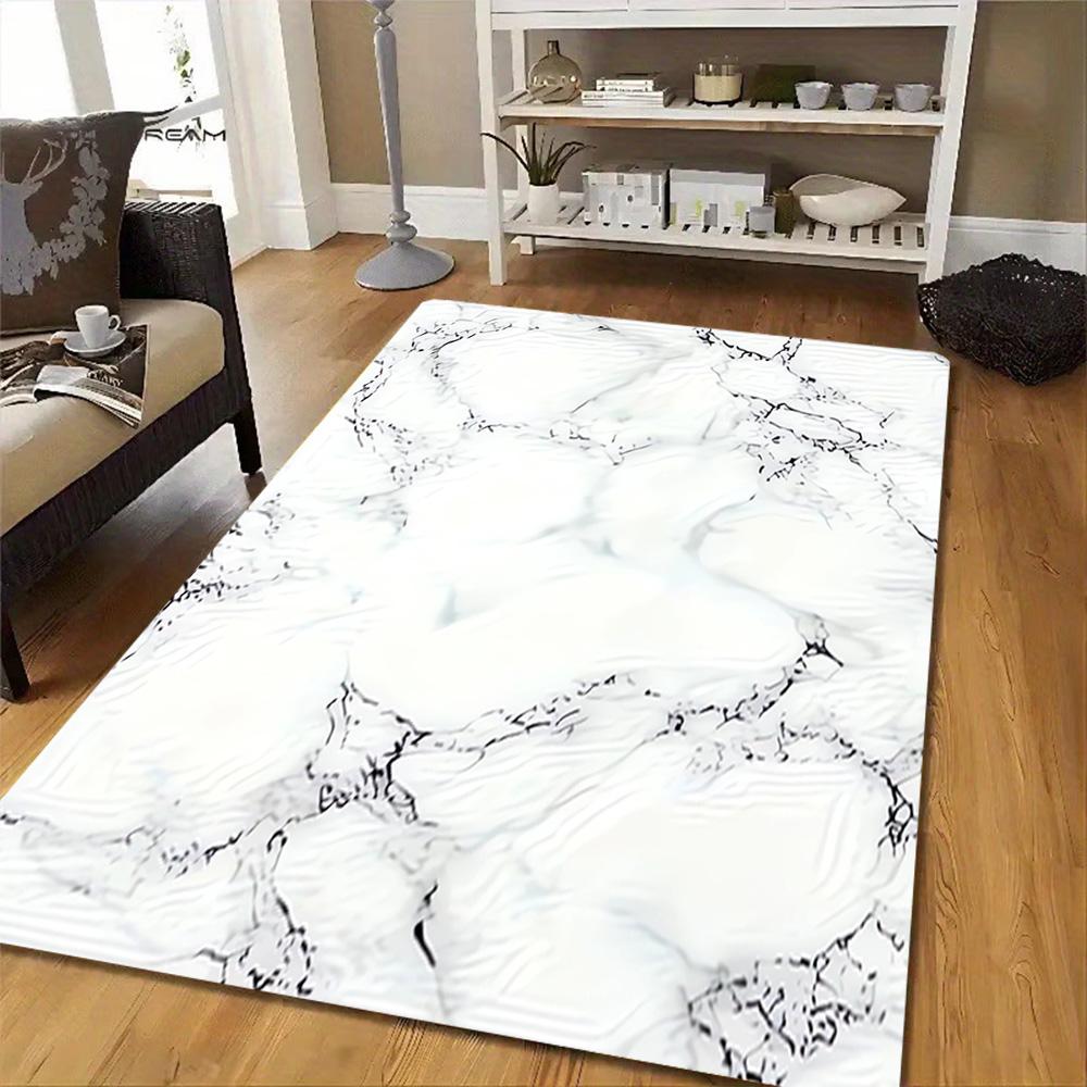 Marble Texture Background Pattern Decoration,Carpet,Living Room,Bedroom, Non-slip,Square rug