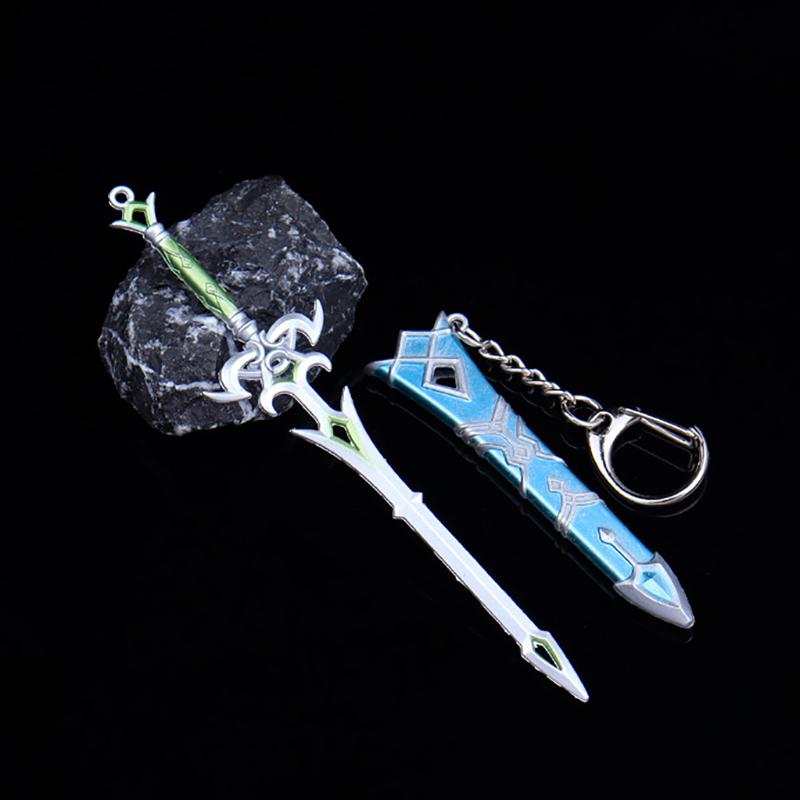 1Pcs Unopened Blade Pendant Keyring Zinc Alloy Metal  Of Famous Ancient Sword Keychain Charms Children'S Gifts