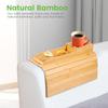 Bamboo Sofa Tray Table Couch Cup Holder Natural Armrest Tray Foldable Sofa Cup Holder Anti-Slip Couch Arm Cup Holder for Cups