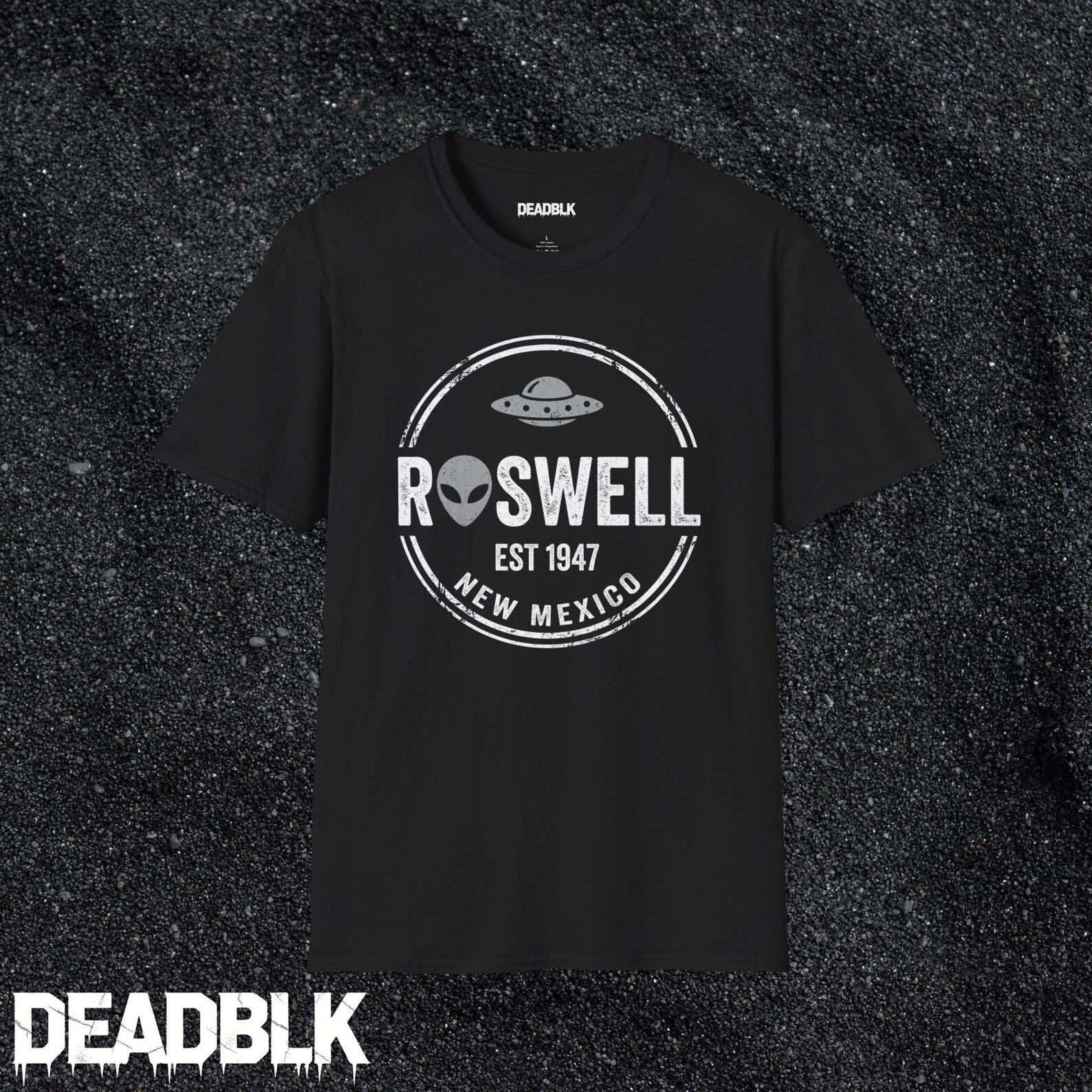 Roswell UFO Logo T-Shirt | Alien Head, Flying Saucer, New Mexico L