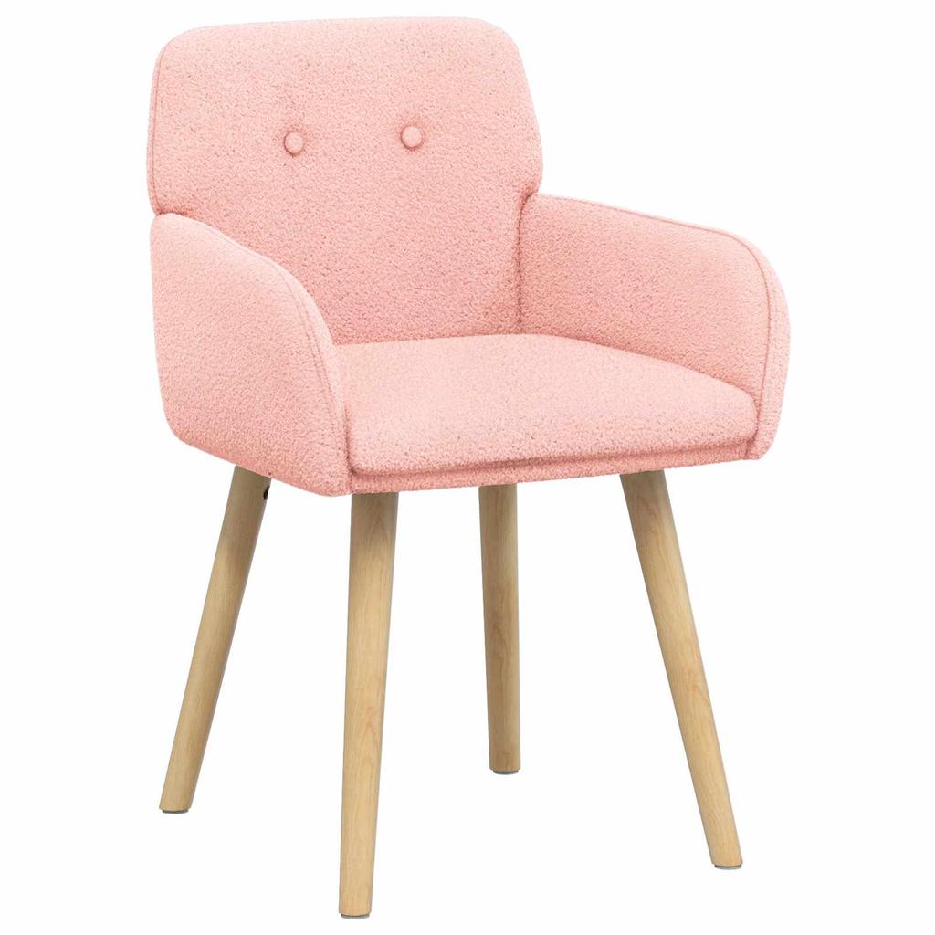 Dining Chairs 2 Pcs Boucle Pink 59 X 57 X 85 Cm