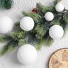 60/6Pcs White Foam Ball Christmas Tree Round Hanging Ornaments for Christmas Holiday Wedding New Year Party Home Decoration Ball