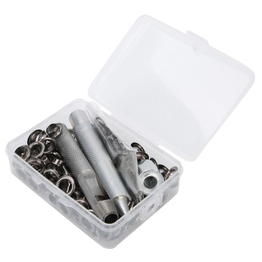 100pcs Clothing Grommets Grommet Eyelet Kit Plastic Storage Box Hole Punch Tool For DIY Projects