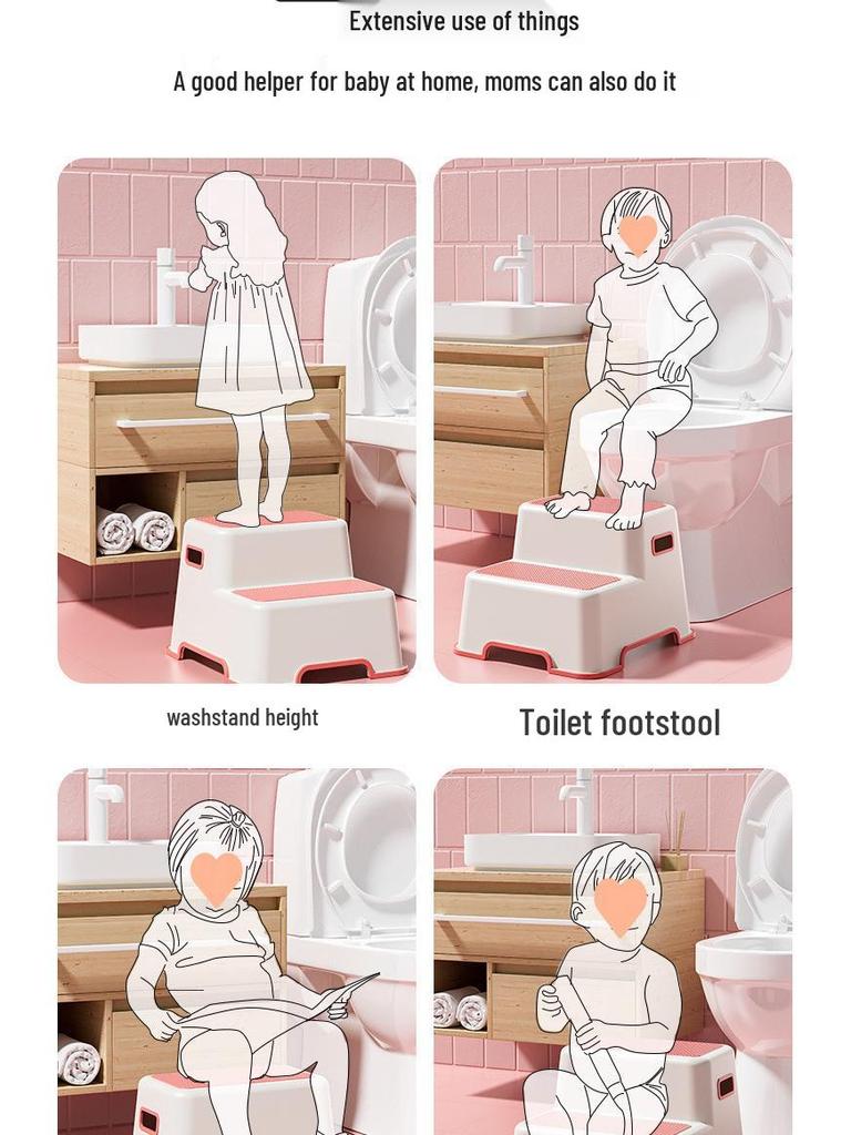Children's Step Stool for Toilet, Toothbrushing, and Hand Washing