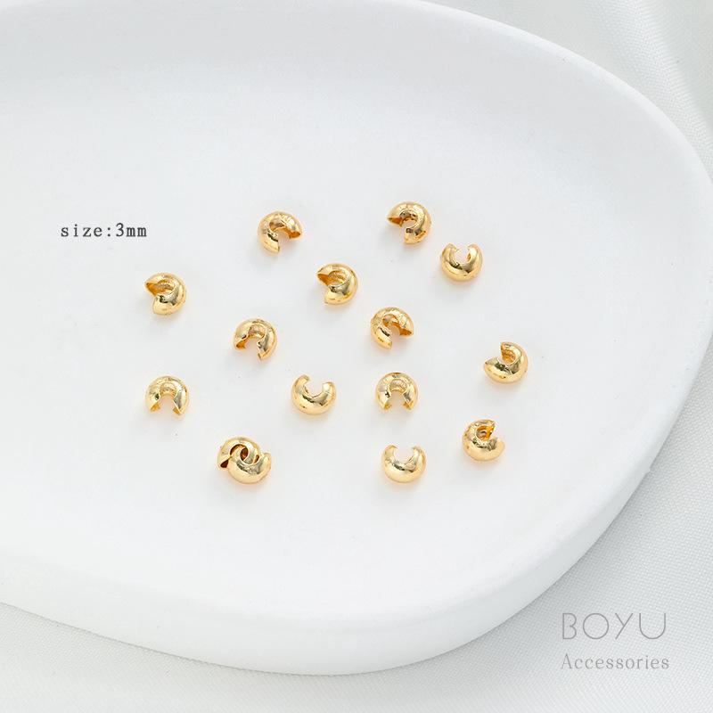 14K Gold Positionierverschluss Schließe Clip für DIY Perlenkette - Farbbeständige Perlenendkappe