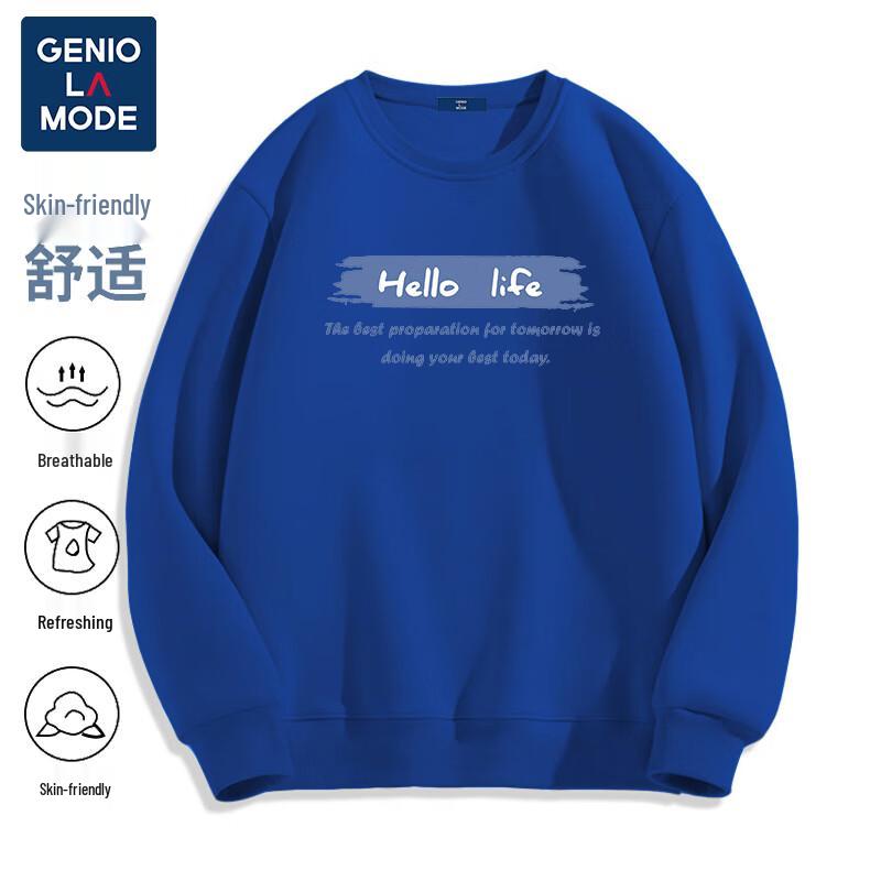 GENIOLAMODE Men's Streetwear Heavyweight Crewneck Sweatshirt