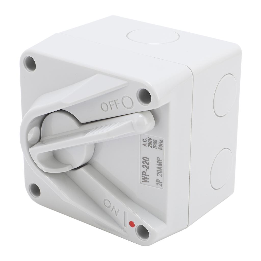 Enclosed Motor Disconnect Switch 2P 20A IP65 Water Proof Heavy Duty Safety Isolation Switch