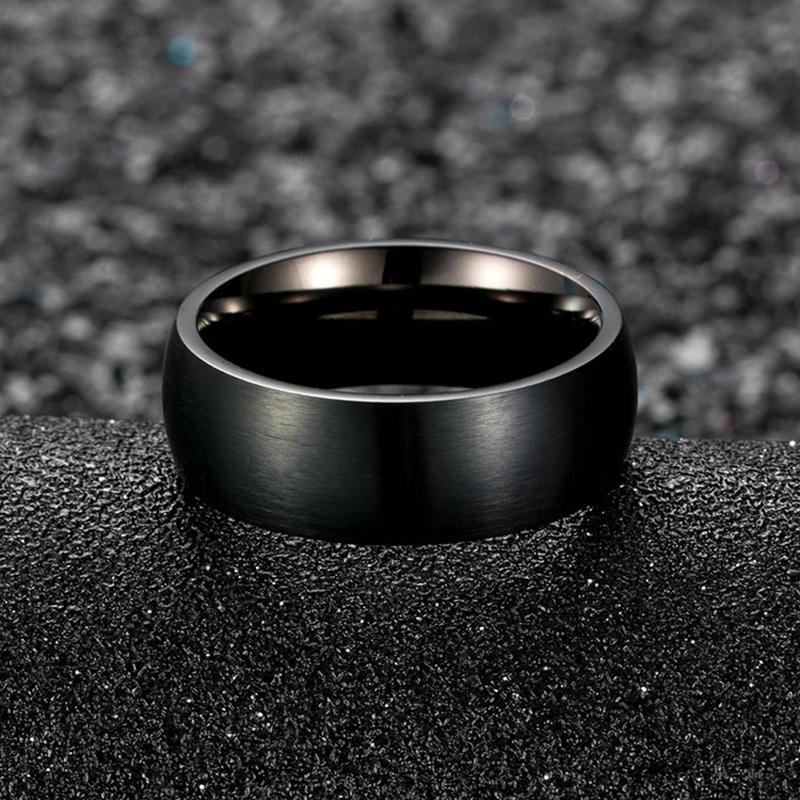 Classic Men Stainless Steel Rings Black Solid Simple Vintage Rings For Men Wedding Bands Christmas Party Jewelry Gift