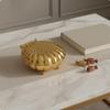 Golden Clamshell Candy Box Zinc Alloy Construction Vintage Design Fruit Plate Elegant