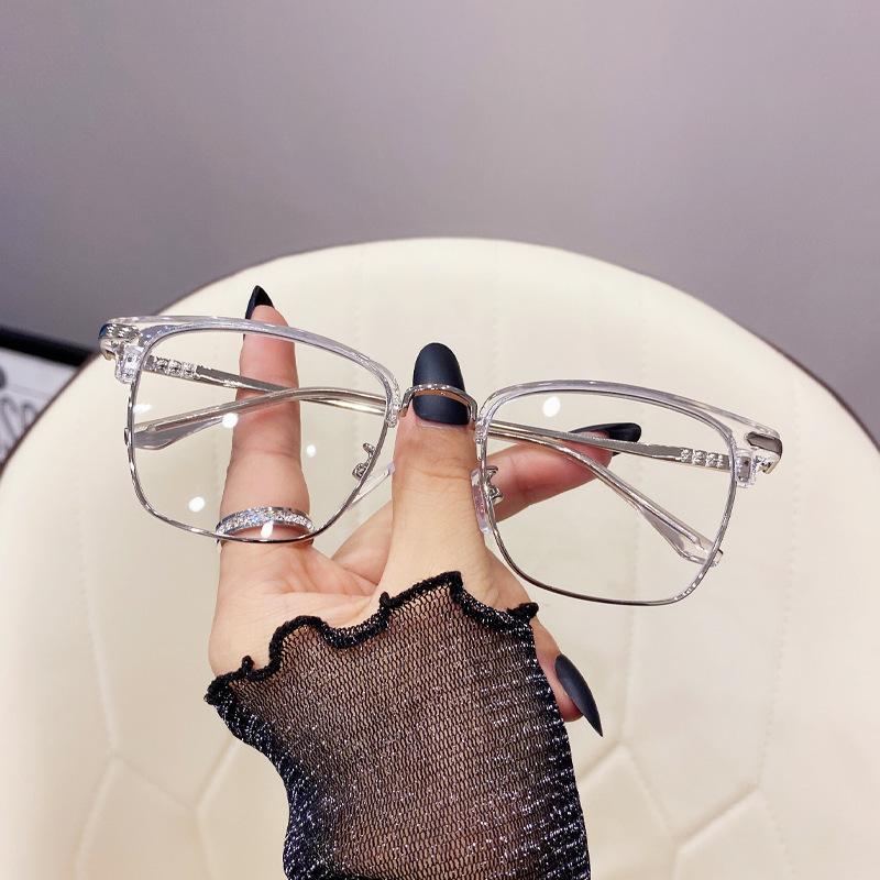 Svart Databrilleinnfatning Kvinner Menn Anti Blått Lys Runde Briller Blokkerende Briller Optisk Brille Metallinnfatning