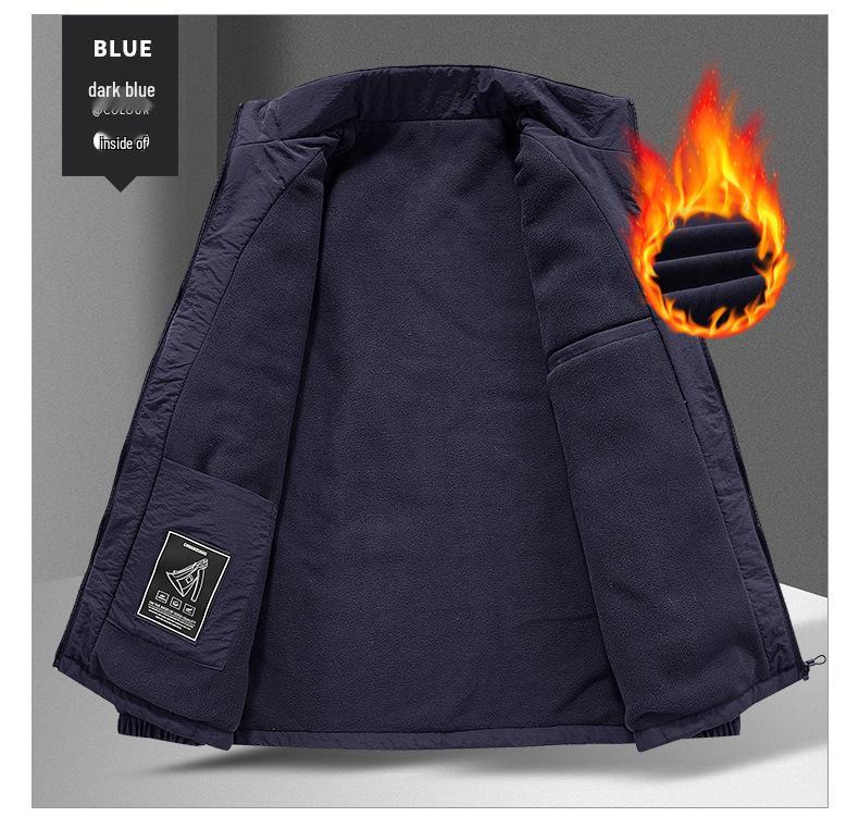 Men's Korean Style Casual Outdoor Sports Jacket - Velvet Thickened Coat, Model 8919.
