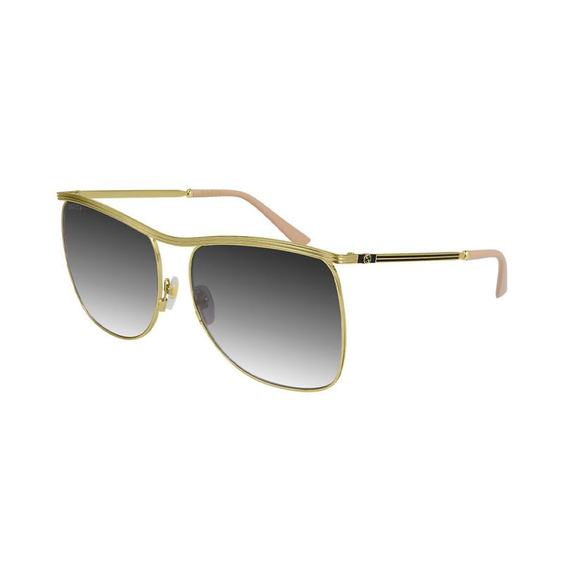 

GUCCI Grey Gold Women s Square Frame Sunglasses 63mm серый