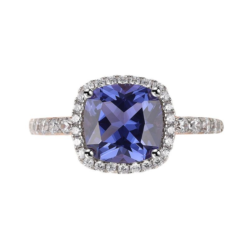 

Panyu jewelry nano tanzanite rose gold color plated 925 sterling silver fashion ring no. 6