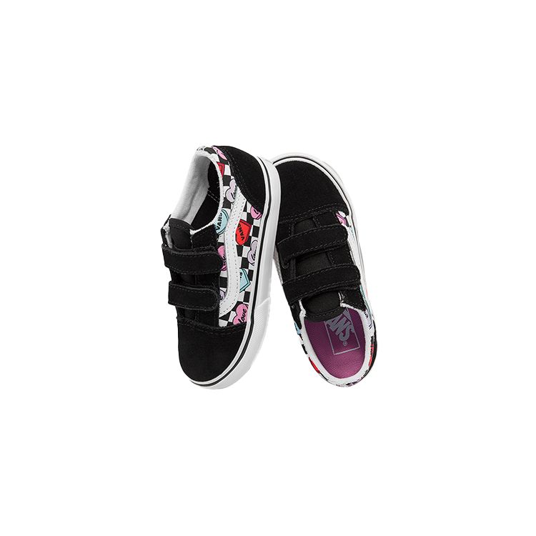 Vans Old Skool Low Top Walking Shoes Baby Shoes Black White Red VN000D3YABY