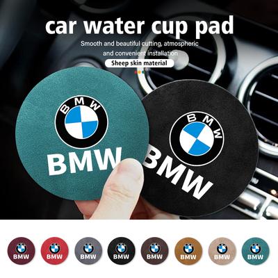For E36 Sheepskin Car Coaster Water Cup Bottle Holder Anti-slip Pad Mat For BMW X3 X5 M5 M3 E46 E90 E60 F10 E39 F30 E36 G30 E87 E70