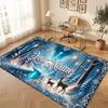 Winter Theme Soft Crystal Velvet Rug Custom Name & Text Print Non Slip Floor Rug for Bedroom Living Room
