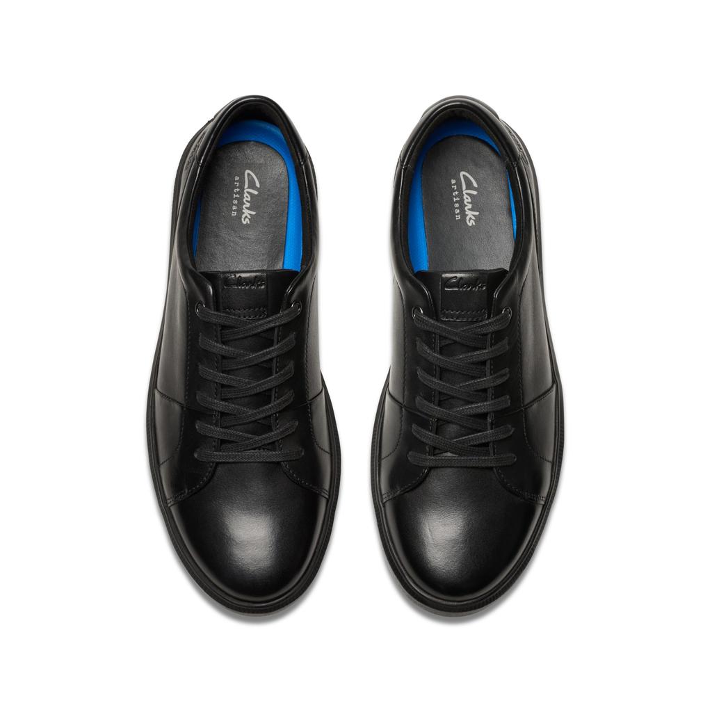 [Clarks] Leather Sneakers, Brodin Lace-up, Lightweight, Comfortable for Walking, Men's, Black/Black, Size 25.5 cm