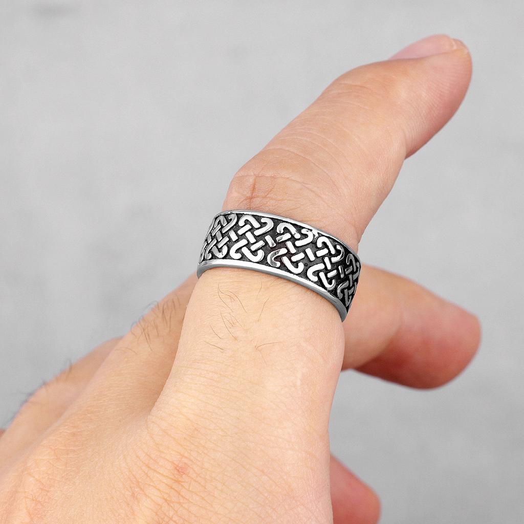 Viking Celtic Knot Symbols Weave Stainless Steel Mens Women Rings Simple for Girl Boyfriend Jewelry Creativity Gift Wholesale 3