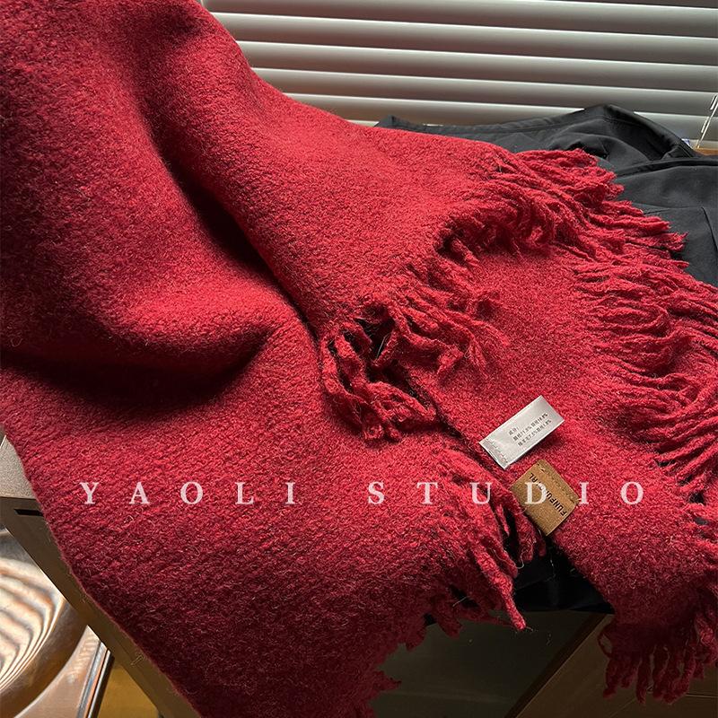 Fringed Triangular Scarf A Warm and Cold Proof Shawl  Scarf and Scarf for Women in Autumn and Winter