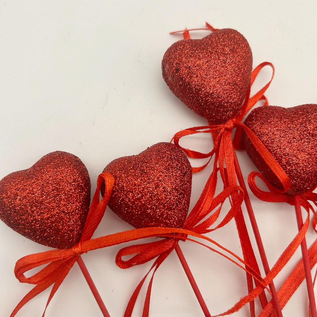 10Pcs Heart Picks Cupcake Toppers DIY Handcrafts Party Supplies Baby Shower
