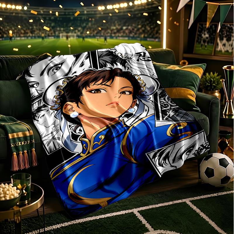 Game Fighter In Action Blanket Lightweight Ideal Bedding Blanket Perfect for Travel, Camping, Living Rooms, Offices, Sofas, Fan Christmas gift