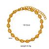 18K Coffee Bean Hip Hop Stainless Steel Necklace Bracelet