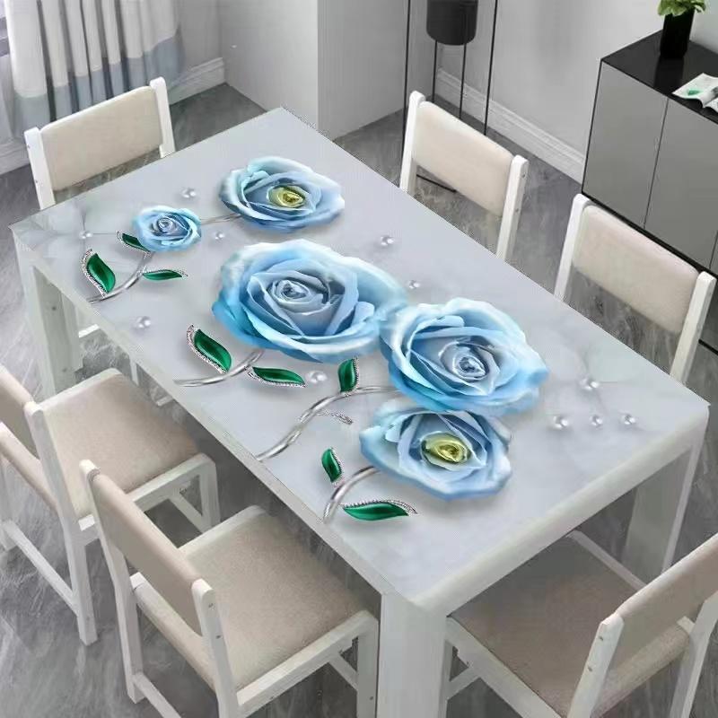 Piele PVC față de masă pentru masă de cafea, masă de dining, impermeabilă, rezistentă la ulei, anti-opărire, rezistentă la murdărie și fără spălare, stil modern simplu drăguț pastoral