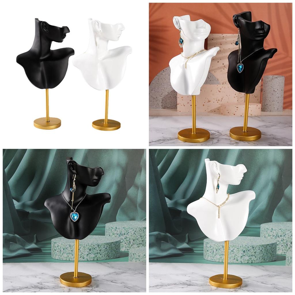 Elegantní stojan na vystavení náhrdelníku, stojan na vystavení náušnic, stojan na vystavení šperků, modelový stojan, pryskyřičná textura