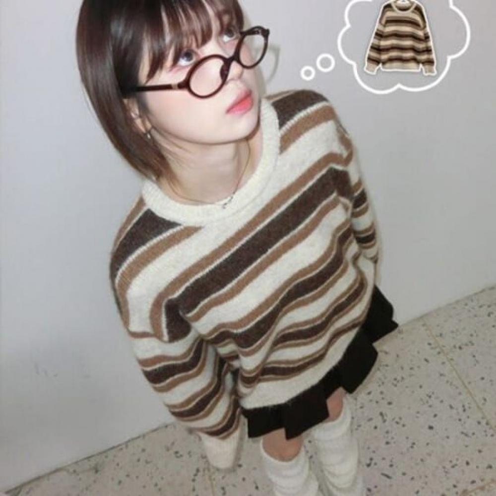 The Pink Mingli Oversized Stripe Wool Knit