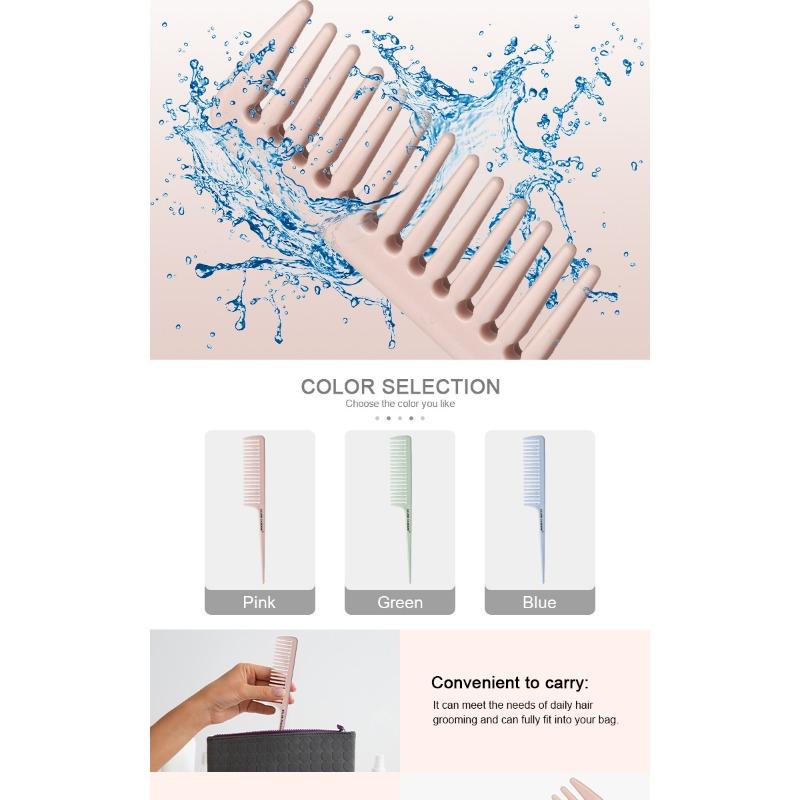 Pointed tail comb, women's hairdressing, hair styling, wide tooth comb