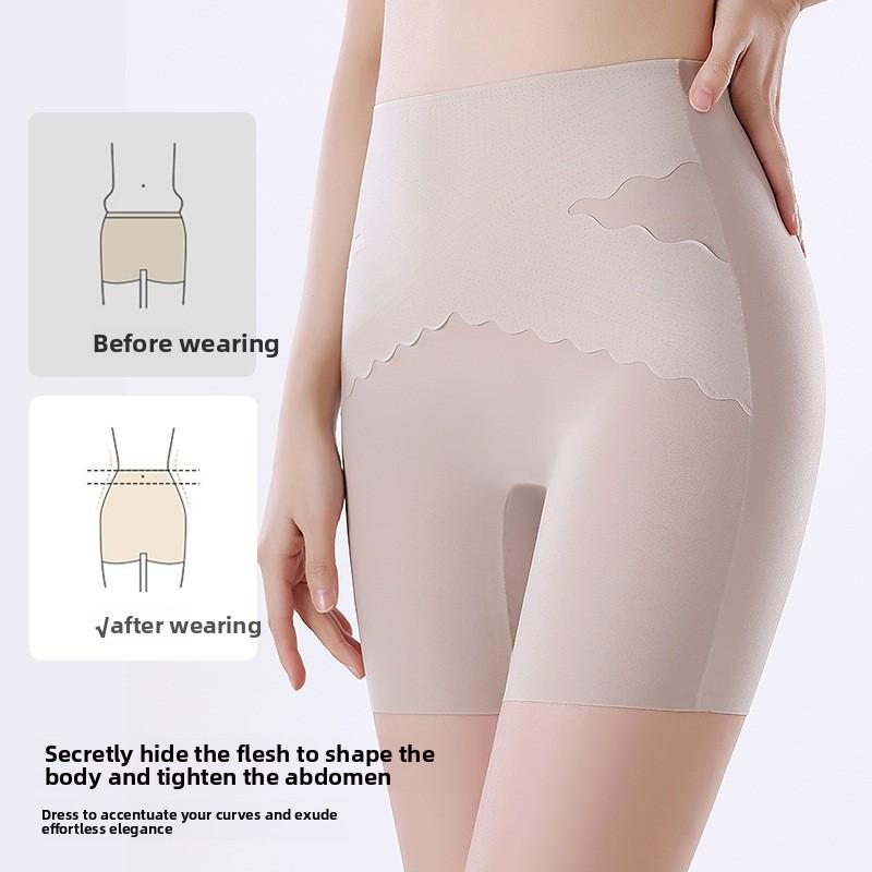 Women's Summer Ice Silk Non Trace Body Shaping Anti Skimming High Waist and Belly Flat Angle Leggings