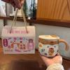 Ceramic Cup With Lid Cute Mug High Value Water Cup Female Couple Home Coffee Breakfast Cup