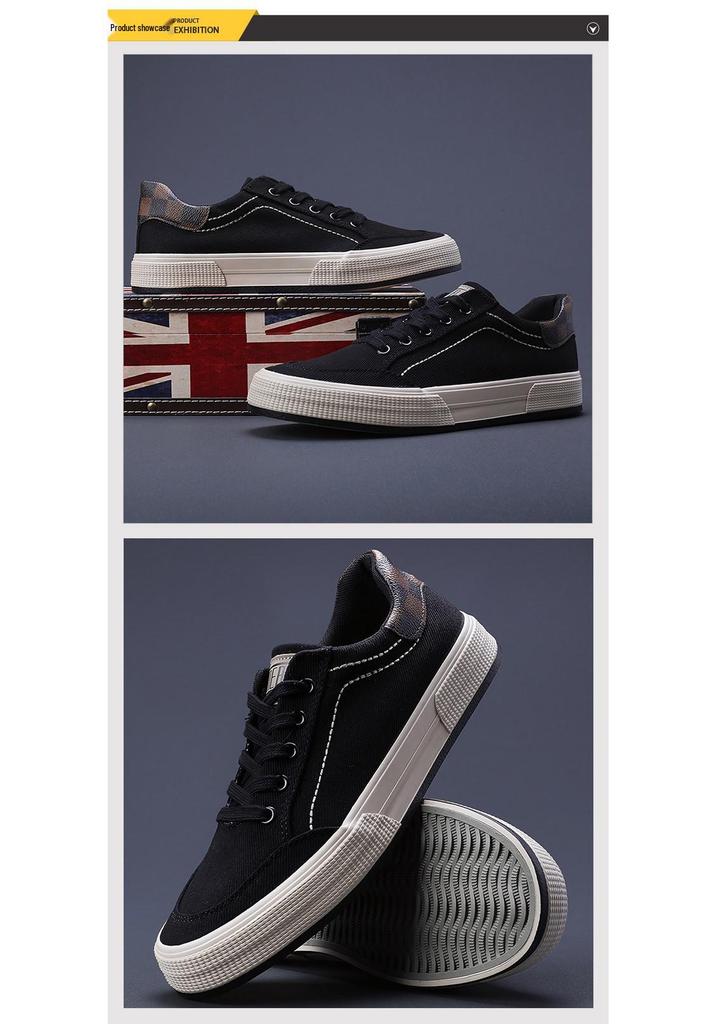 2026 Spring Korean-Style Men's Trendy Versatile Comfortable Canvas Board Shoes