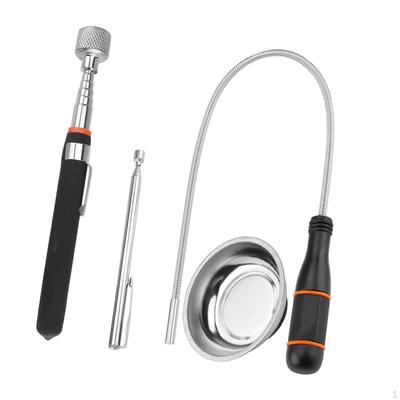 Pickup Tool Set Telescoping Extendable Yard Grabber Round Bowl Tray Bendable Flexible for Auto