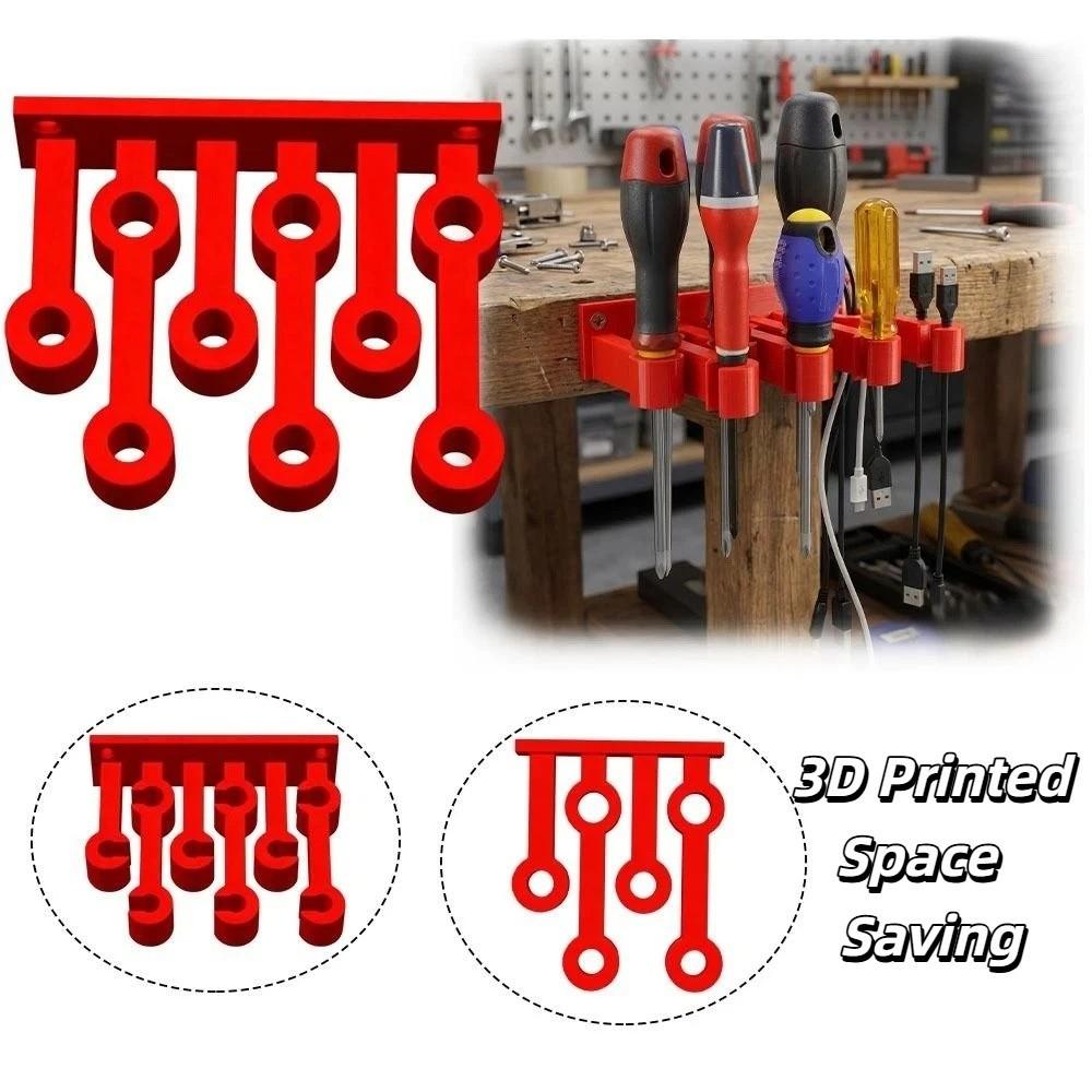 3D Printed Wall Mount Multi-Function Tool Storage Rack  Screwdriver Organizer