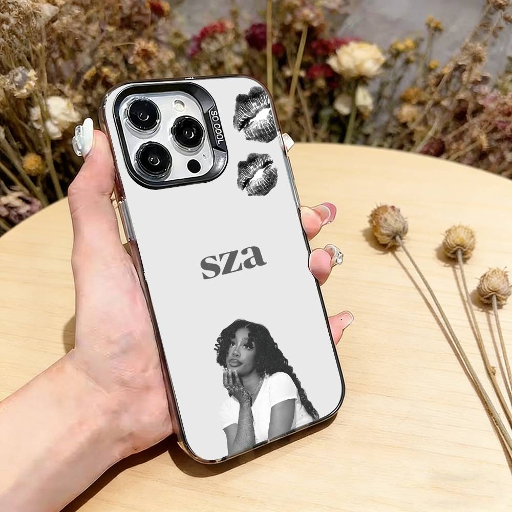 Singer S-SZA lana Phone Case For iPhone 17,16,15,14,13,12,11 Plus,Pro Max,XS,Colored Silver Plated Inside Cover