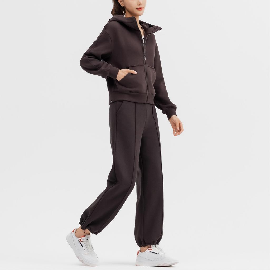 DECATHLON DOMYOS Fashion and Versatile: Soft and Comfortable, Warm Fleece Jacket, Long Sleeve Jacket Women's Cocoa