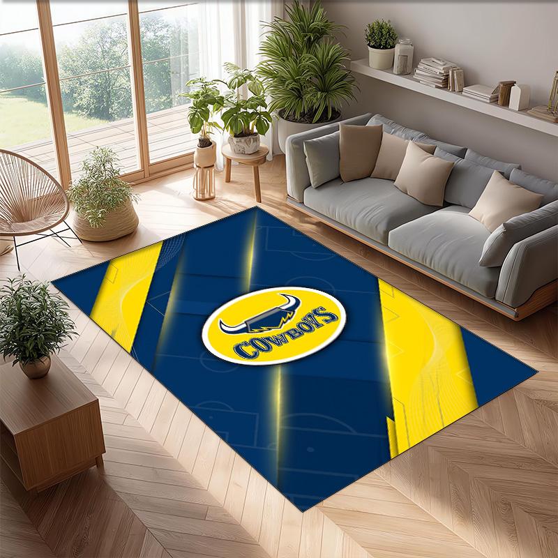 Tappeto in Cristallo di Velluto North Queensland Cowboys Morbido Anti?Tappetino Antiscivolo Comodo per Casa Soggiorno Camera da Letto Tappeto Decorativo