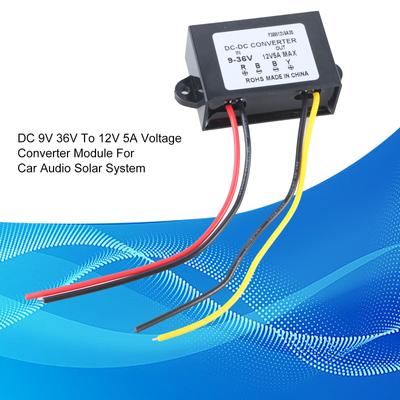 DC9V 36V ila 12V 5A Voltaj Dönüştürücü Modülü, Araba ve LED Aydınlatma İçin Su Geçirmez Güç Adaptörü