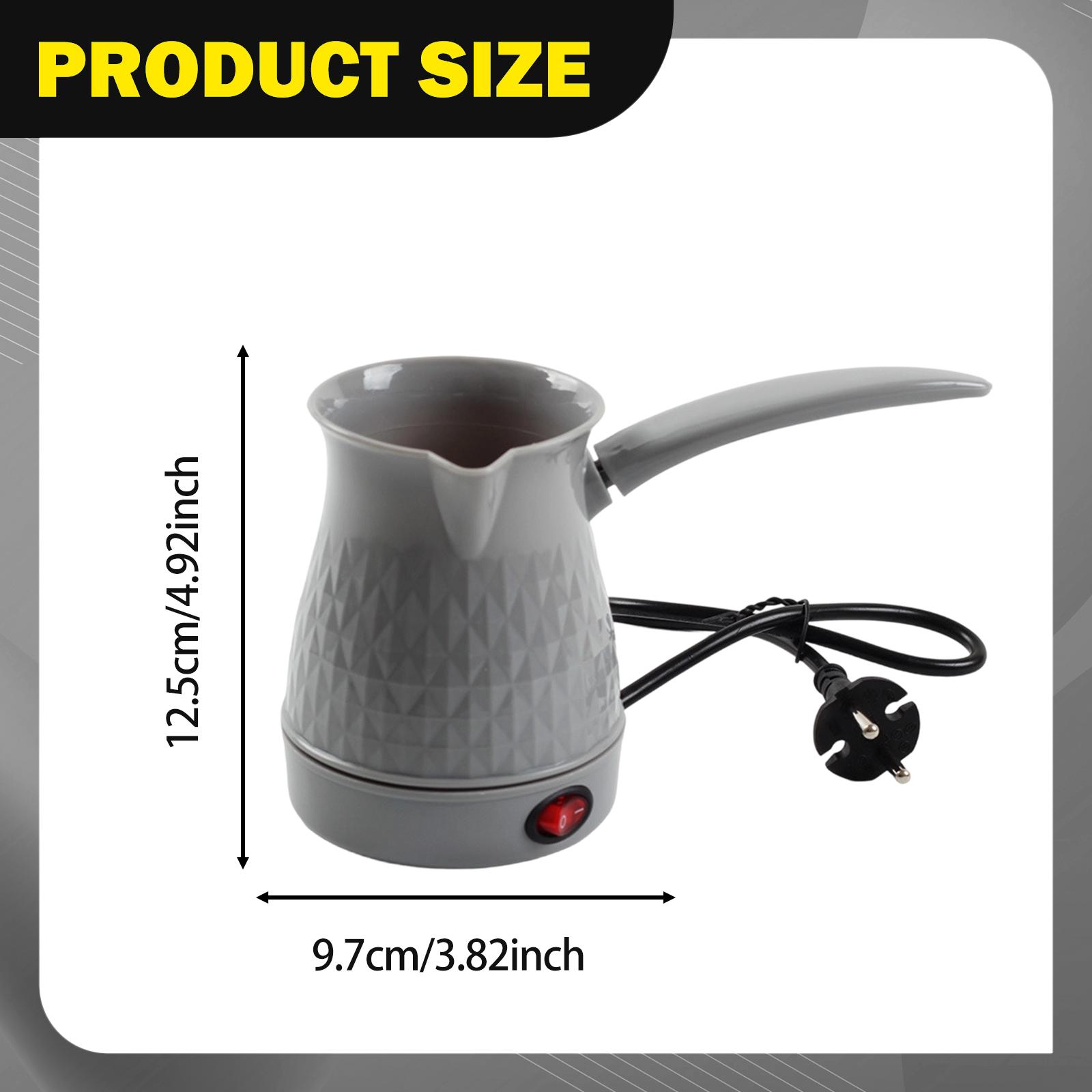 

0.6L Coffee Pot Long Handle Coffee Warmer Electric Turkish Coffee Pot Teapot Fast Brewing Melting Jug for Cappuccino Latte