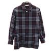 Burberrys 90s Old Check Pattern Long Sleeve Wool Shirt 7 Navy Women Used