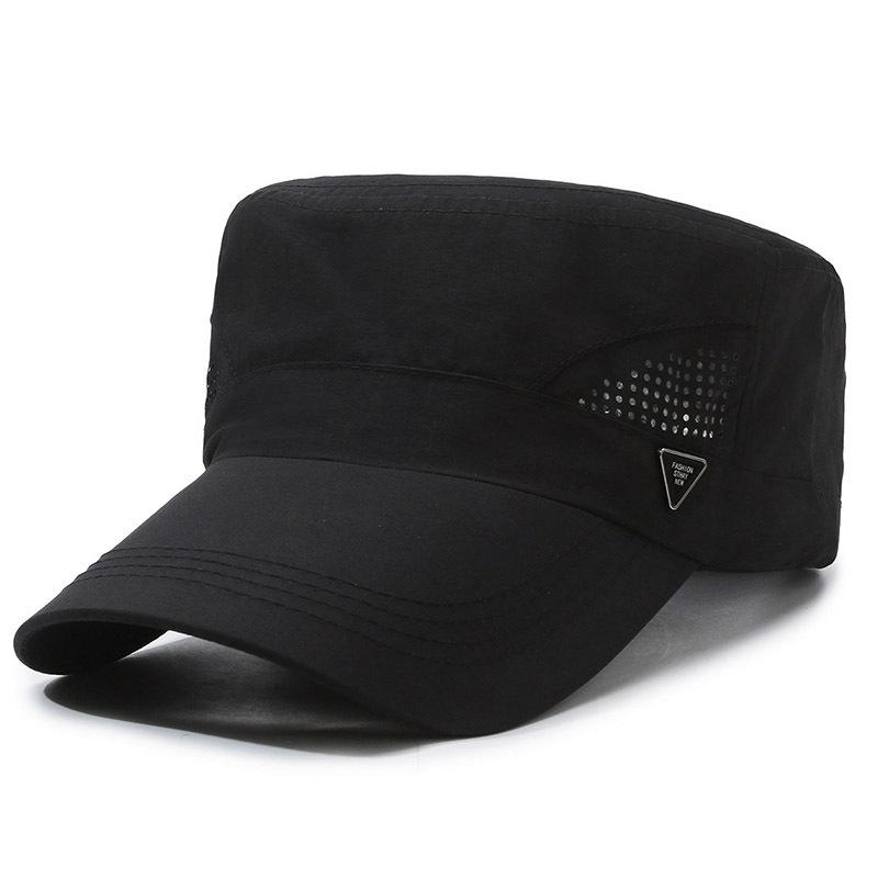 Summer Sunshade Flat Top Hat Men's Outdoor Quick-Drying Hat Fishing Breathable Hat