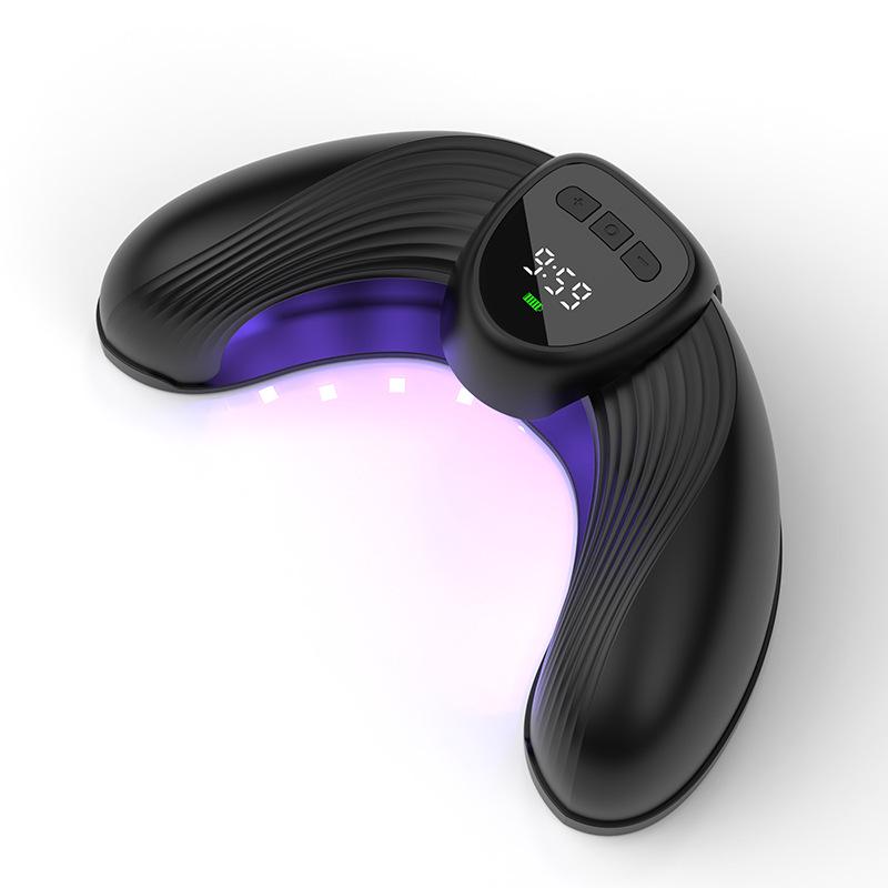 Quick-dry Crescent Nail Lamp: Anti-Black Hand, Dual Light Source, Telescopic, U-shaped Phototherapy.