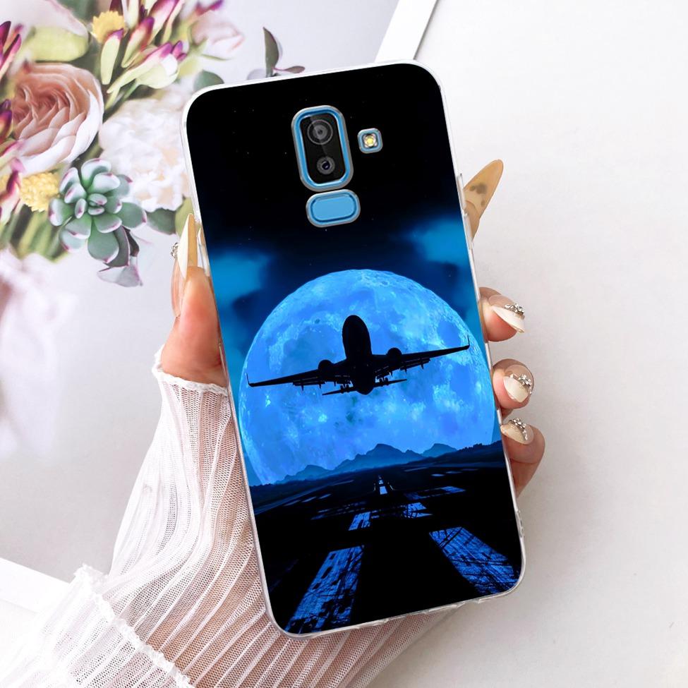 Clear Cover For Samsung J8 2018 Case SM-J810G Cute Cat Fashion Butterfly Funny 2D Painted Casing For Samsung Galaxy J8 2018
