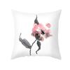 Plant Printed Pillow Pattern White Cushion Cover for Home Living Room Sofa Decoration Polyester